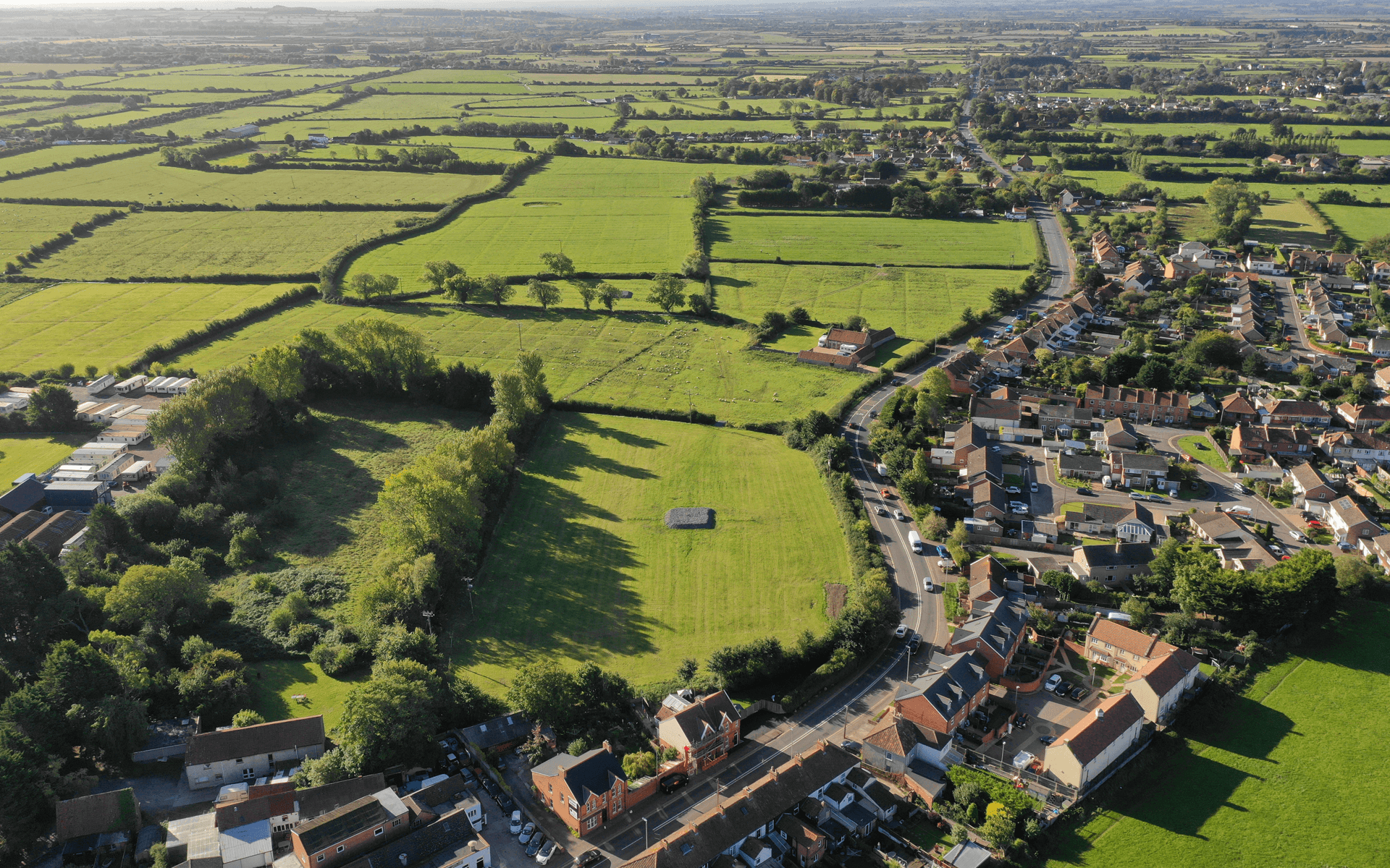 "Mavic 2 Pro" aerial drone photo of a "Barratt Homes" development site in Alstone, Highbridge