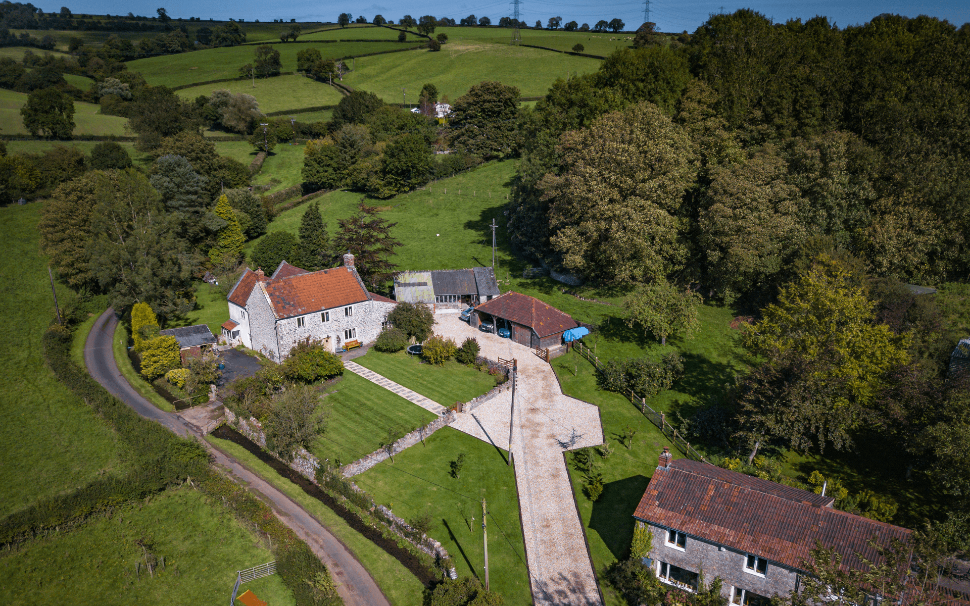 "Mavic Pro" aerial drone photo of house in Prestleigh, Shepton Mallet for estate agency