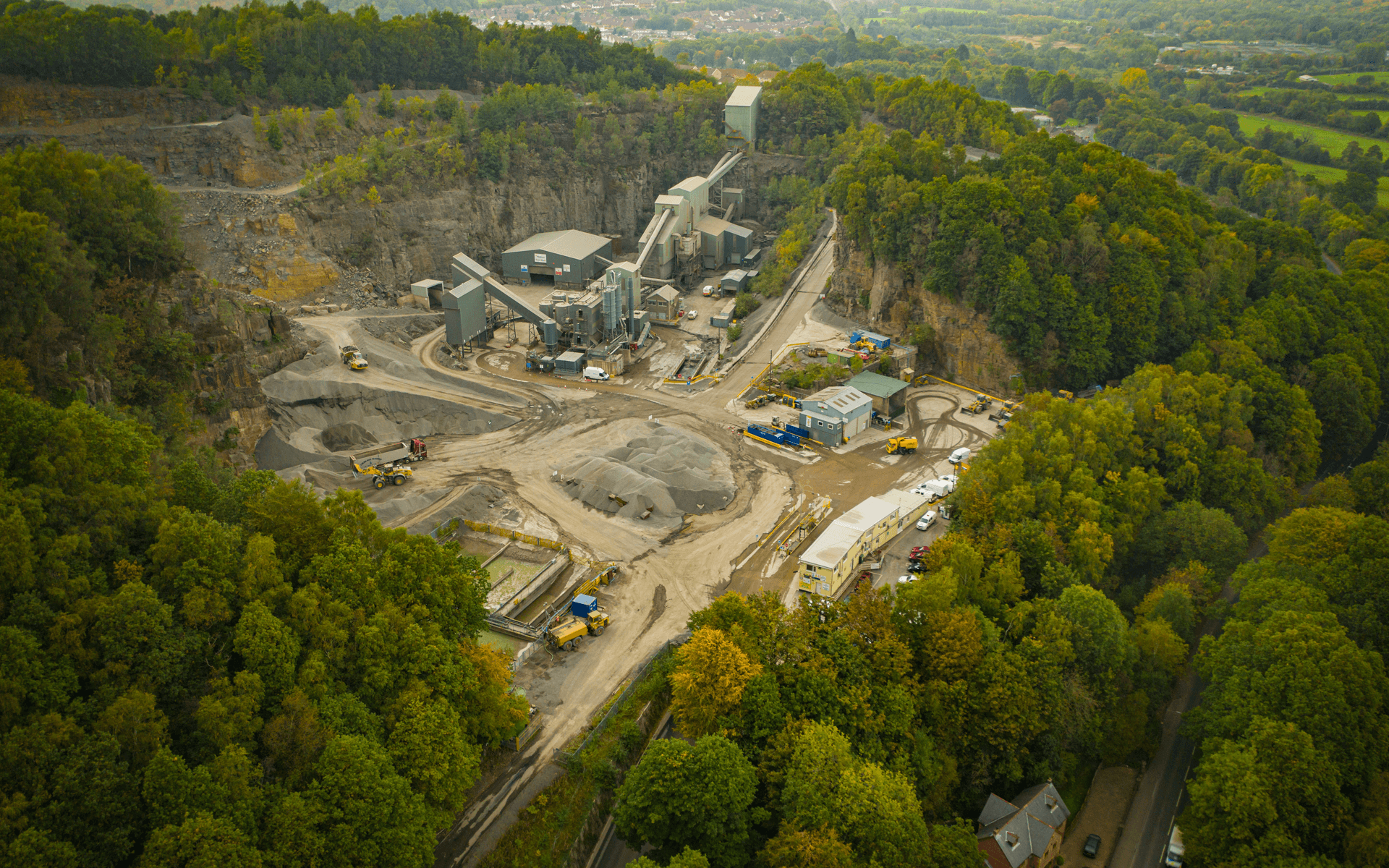 "Mavic Pro" aerial drone photo of "Hanson Aggregates" quarry in Pontypridd Wales