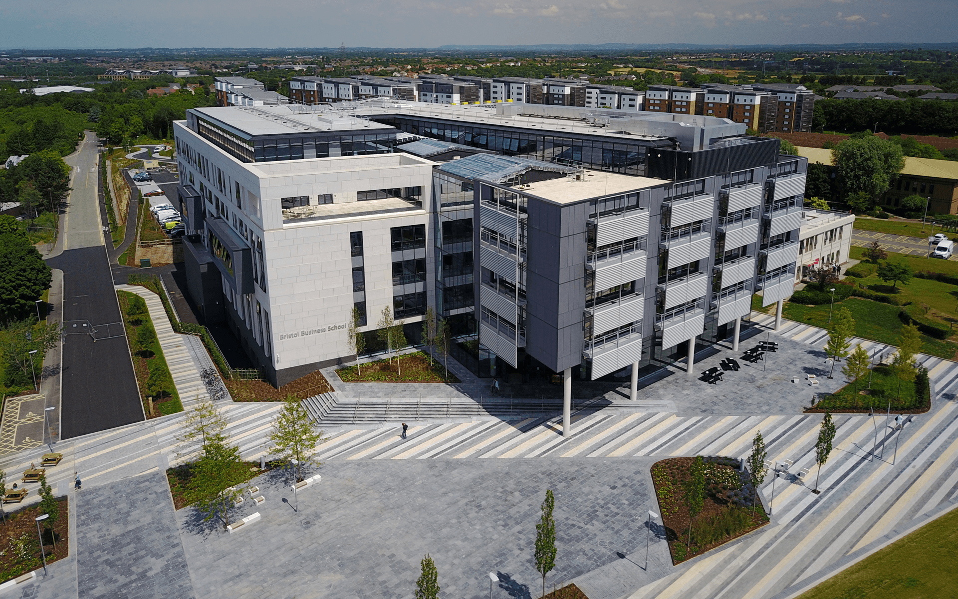 "Mavic Pro" aerial drone photo of Law Faculty at the University of the West of England Frenchay Campus